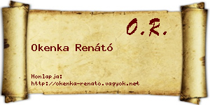 Okenka Renátó névjegykártya
